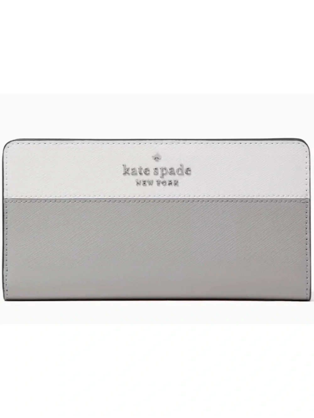 kate spade Two-Tone White & Gray Continental Wallet nwt